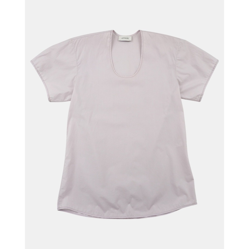 Lemaire Lilac Cotton Blouse Size 36 Minimalist Boxy Short Sleeve Top